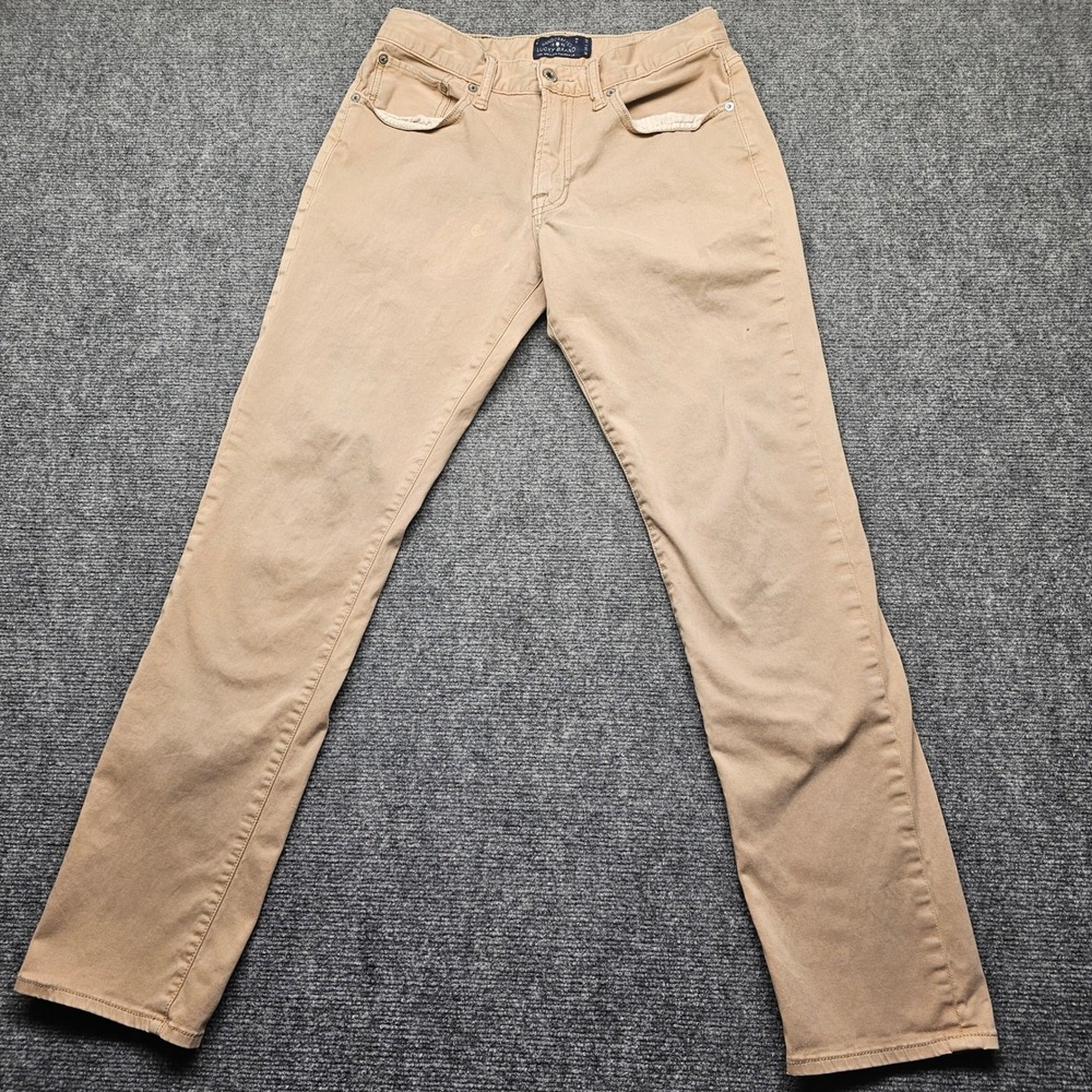Lucky Brand 221 Original Straight Leg Khaki Pants Tan Mens 31x32 7M11680